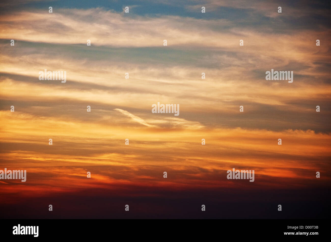 Beautiful sunset sky with fluffy clouds, natural background Stock Photo ...