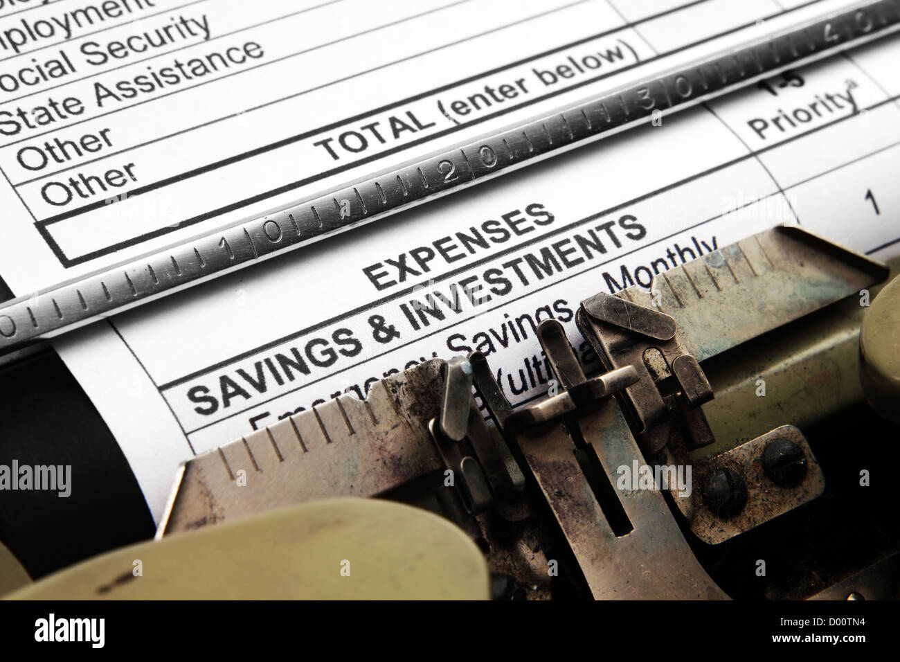 Document on typewriter Stock Photo Alamy