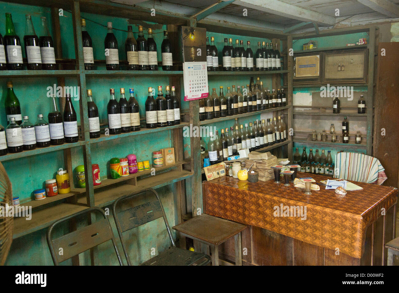 Interior of an Ayurvedic dispensary, Champakulam, near Alappuzha