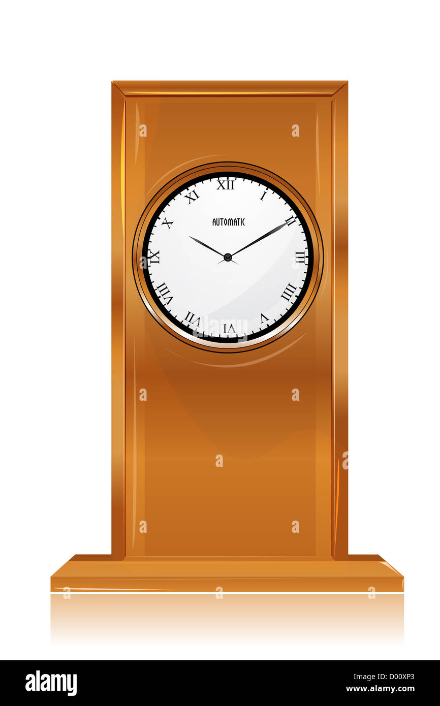 illustration of clock on white background Stock Photo - Alamy
