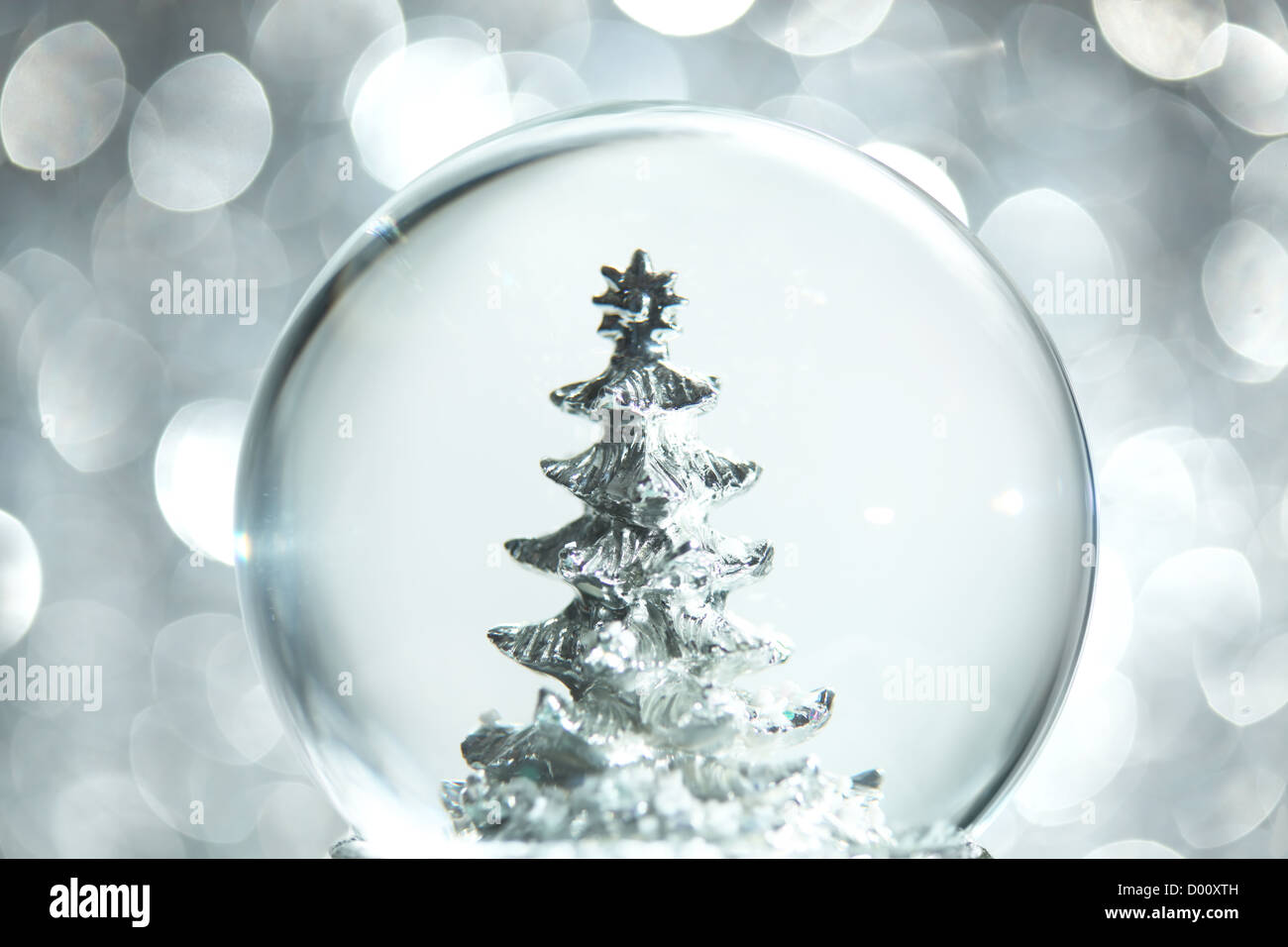 Snow globe with Christmas tree Stock Photo