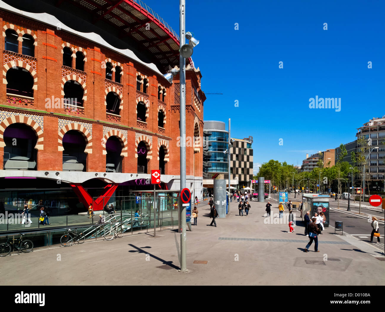Buildings close to Placa d'Espanya in Barcelona city centre Catalonia Spain Stock Photo