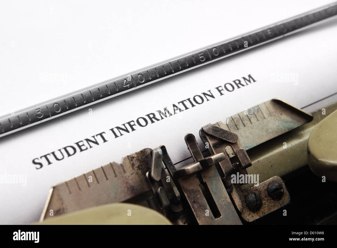 Creative Document Using Typewriter Document on typewriter Stock Photo - Alamy