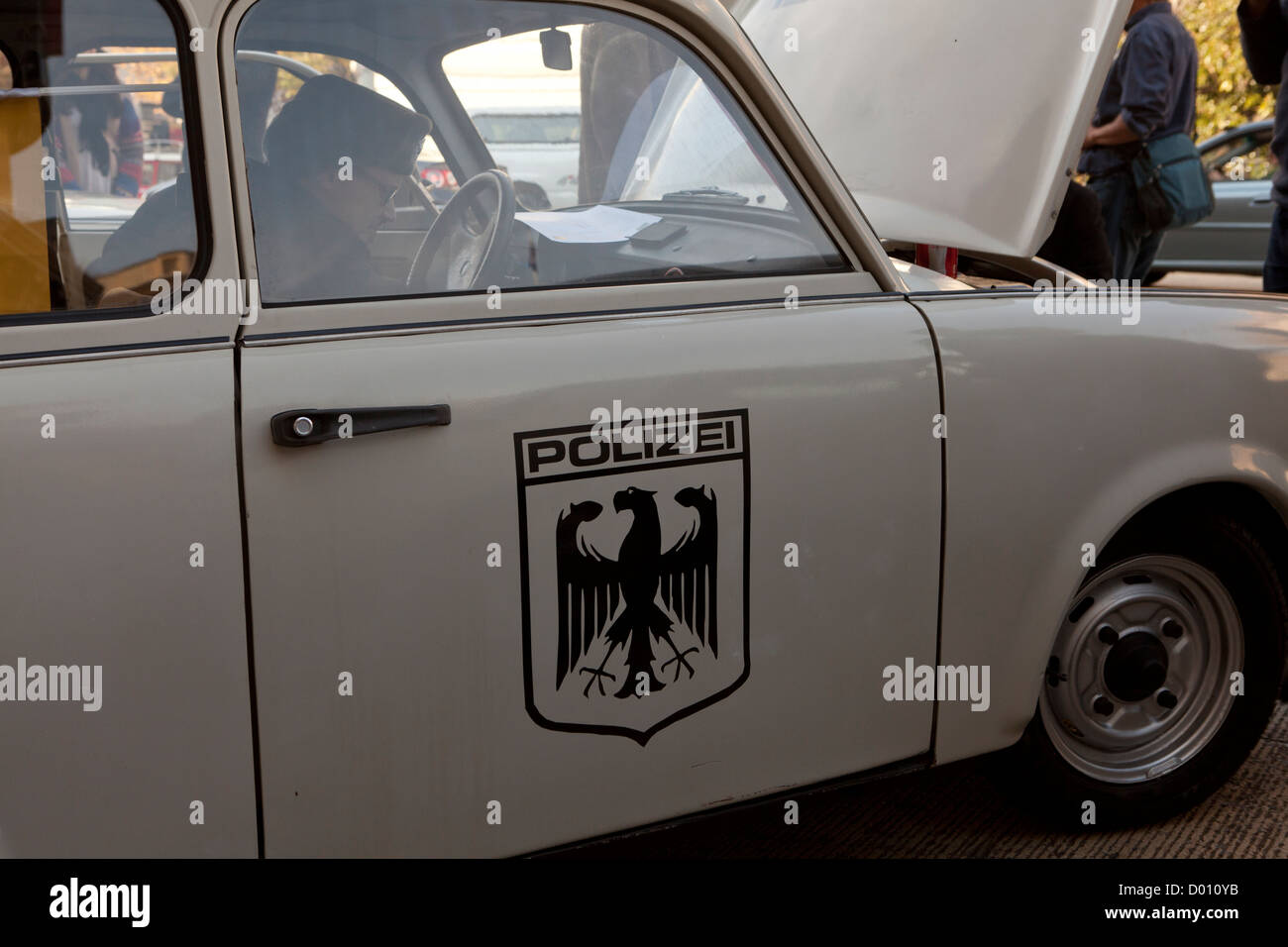 WWII era East German Polizei Trabant car Stock Photo