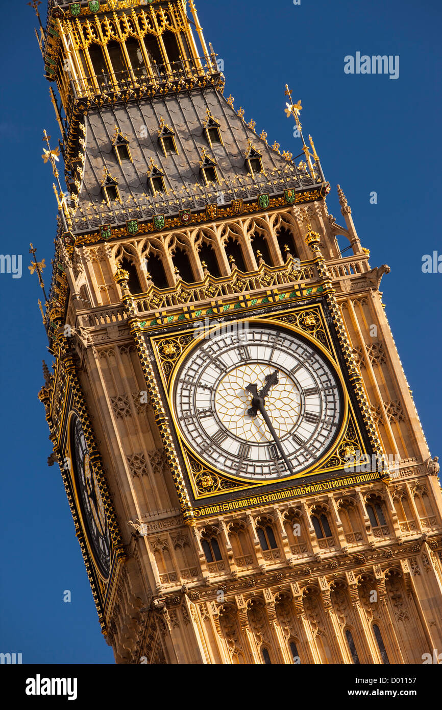 Detail of the Clock Tower housing Big Ben, London England, UK Stock Photo