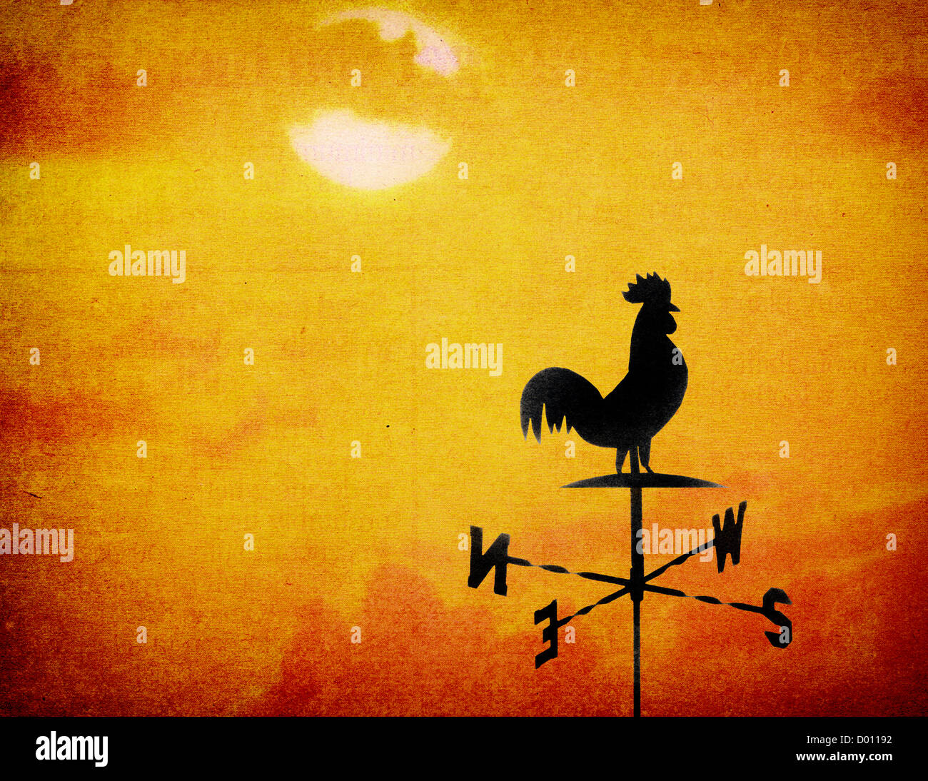a weather vane with a rooster on top Stock Photo - Alamy