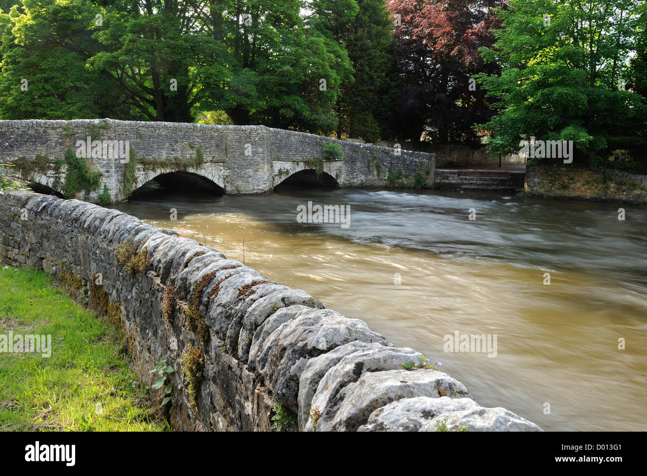 The river Wye flowing under the Sheepwash Bridge in the village of