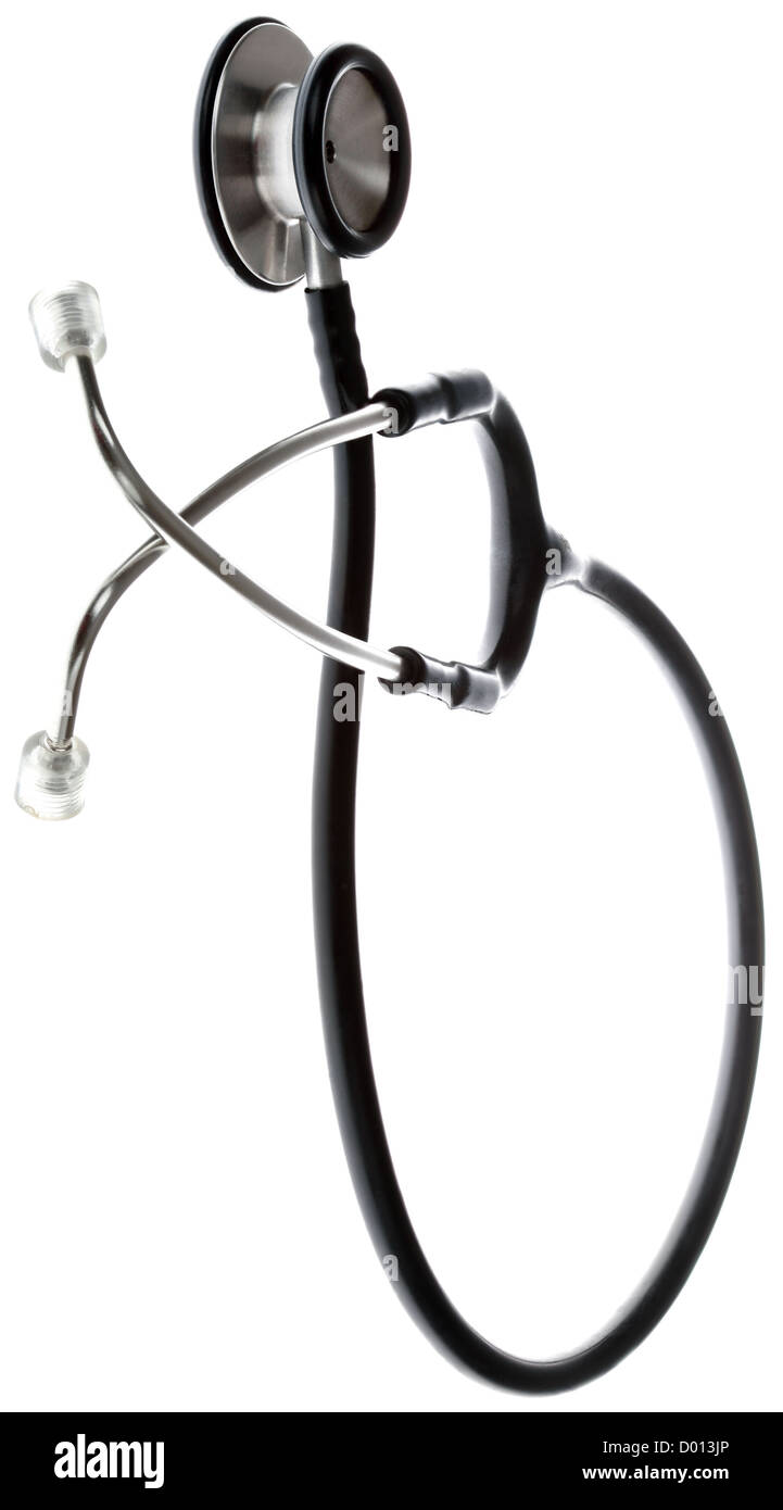 Acoustic Medical Device Stethoscope Isolated on White Background Stock Photo