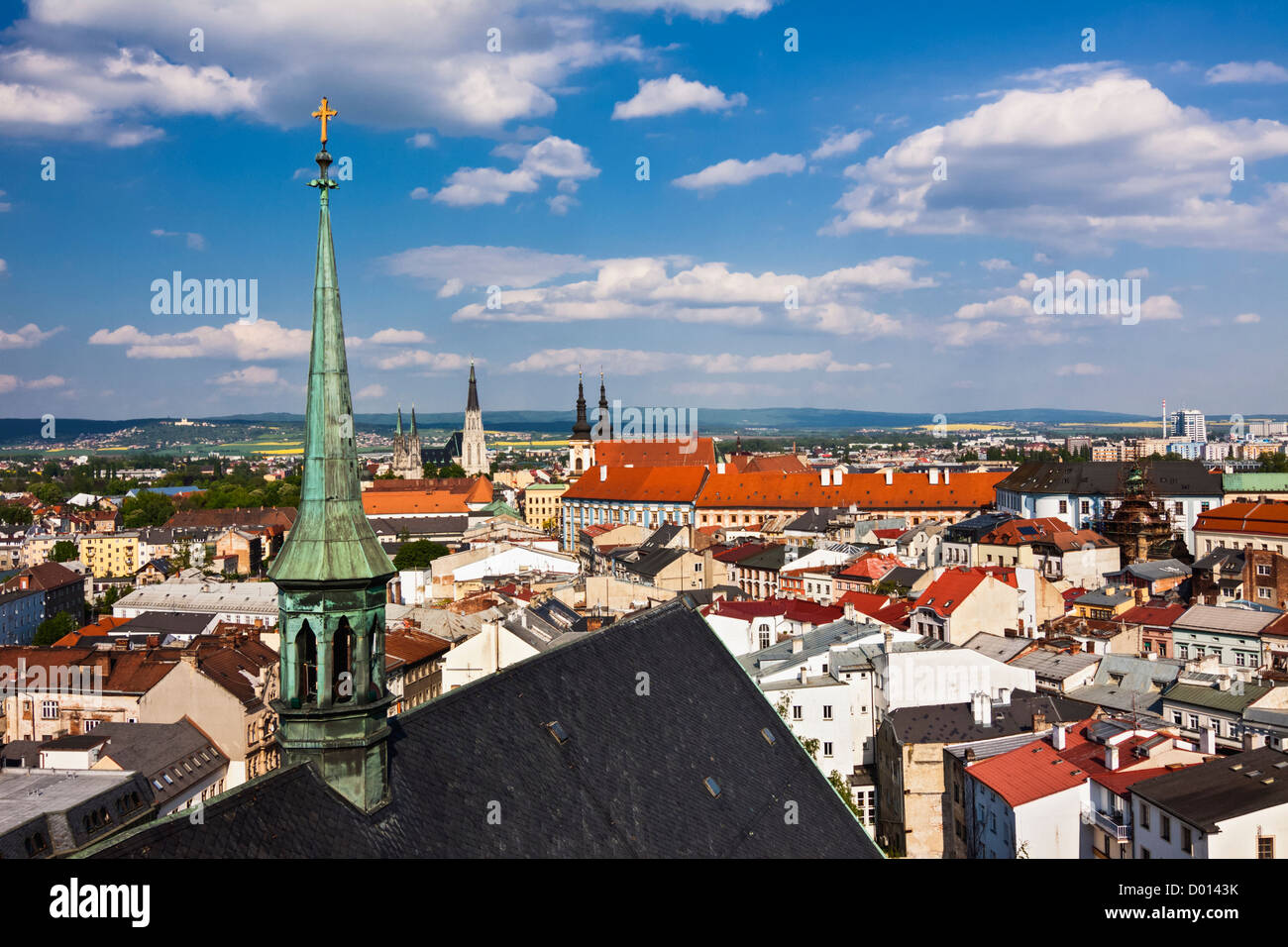 Bird´s eye view of Olomouc from the Church of Saint Maurice. Czech Republic Stock Photo