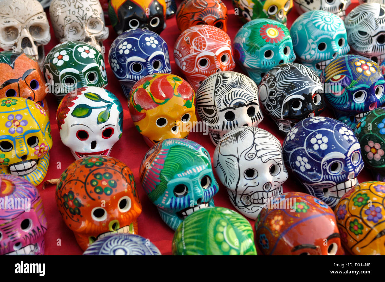Skulls for Sale at Chichen Itza Stock Photo