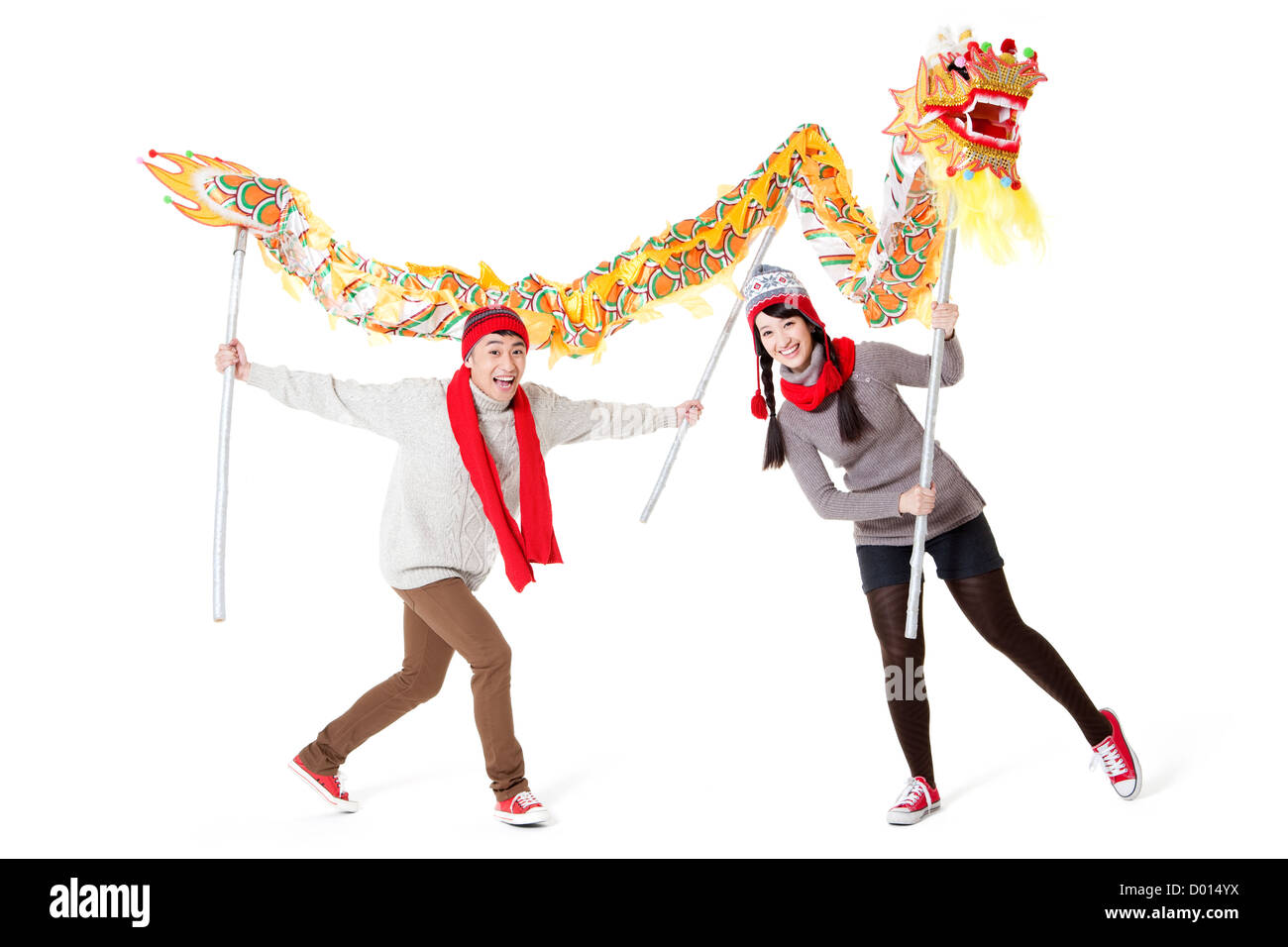 Chinese dragon dance white background hi-res stock photography and ...