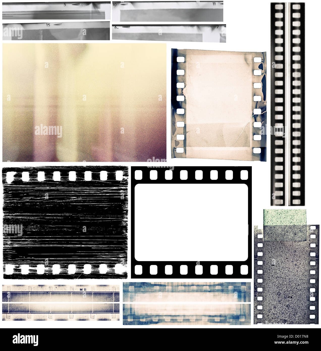 Design elements set, film borders, textures Stock Photo Alamy