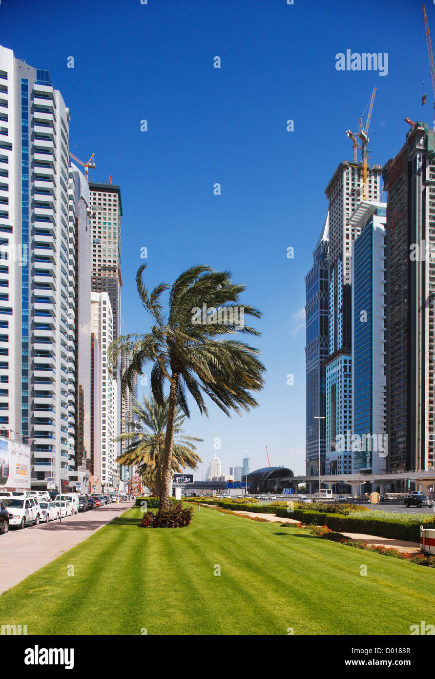 The tall towers of Sheik Zayed Road showcase much of Dubai's modern ...