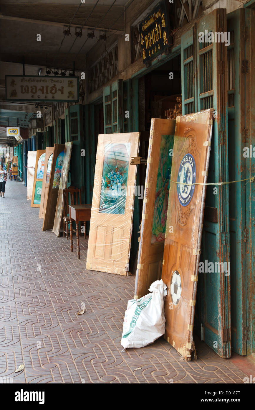 Sale of wooden Doors in Bangkok, Thailand Stock Photo Alamy