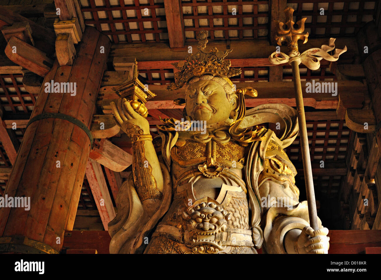 Temple guardian statue at Todai-ji temple in Nara, Japan Stock Photo
