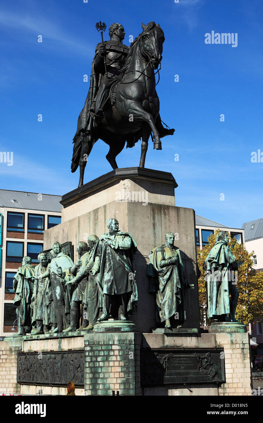 Reiterstandbild Koenig Friedrich Wilhelm III. von Preussen von Gustav Blaeser, Denkmal am Heumarkt in Koeln am Rhein, Nordrhein-Westfalen Stock Photo
