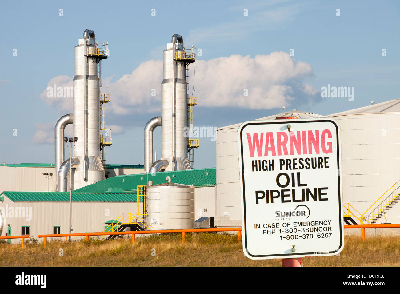 A SAG D (Steam assisted Gravity Drainage) tar sands plant north of Fort McMurray. Stock Photo