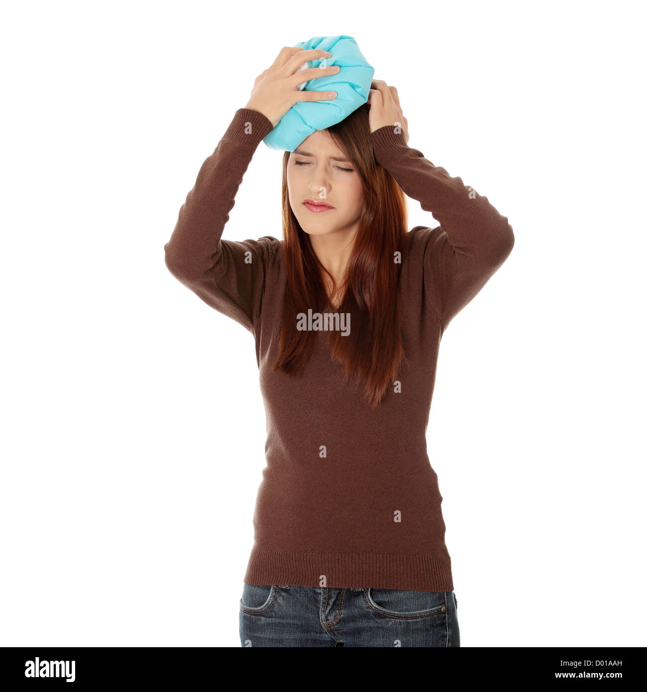 Woman ice pack headaches migraines hires stock photography and images