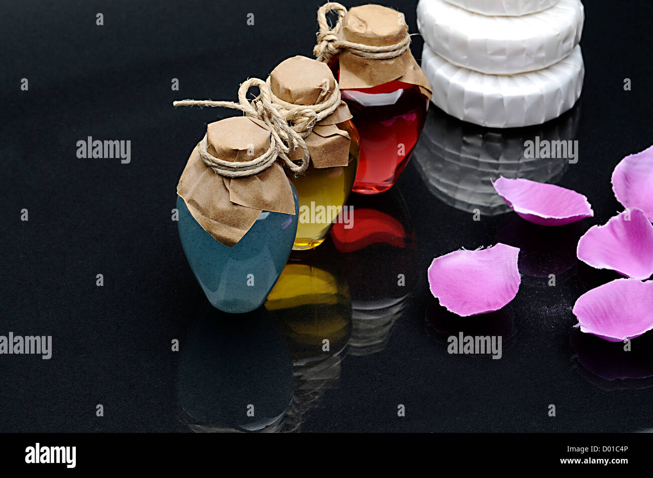 Shampoo and soap for welness Stock Photo