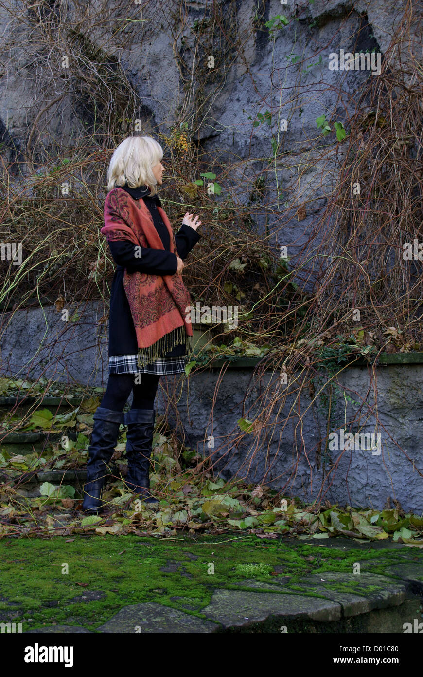 blond girl in park in the autumn Stock Photo - Alamy