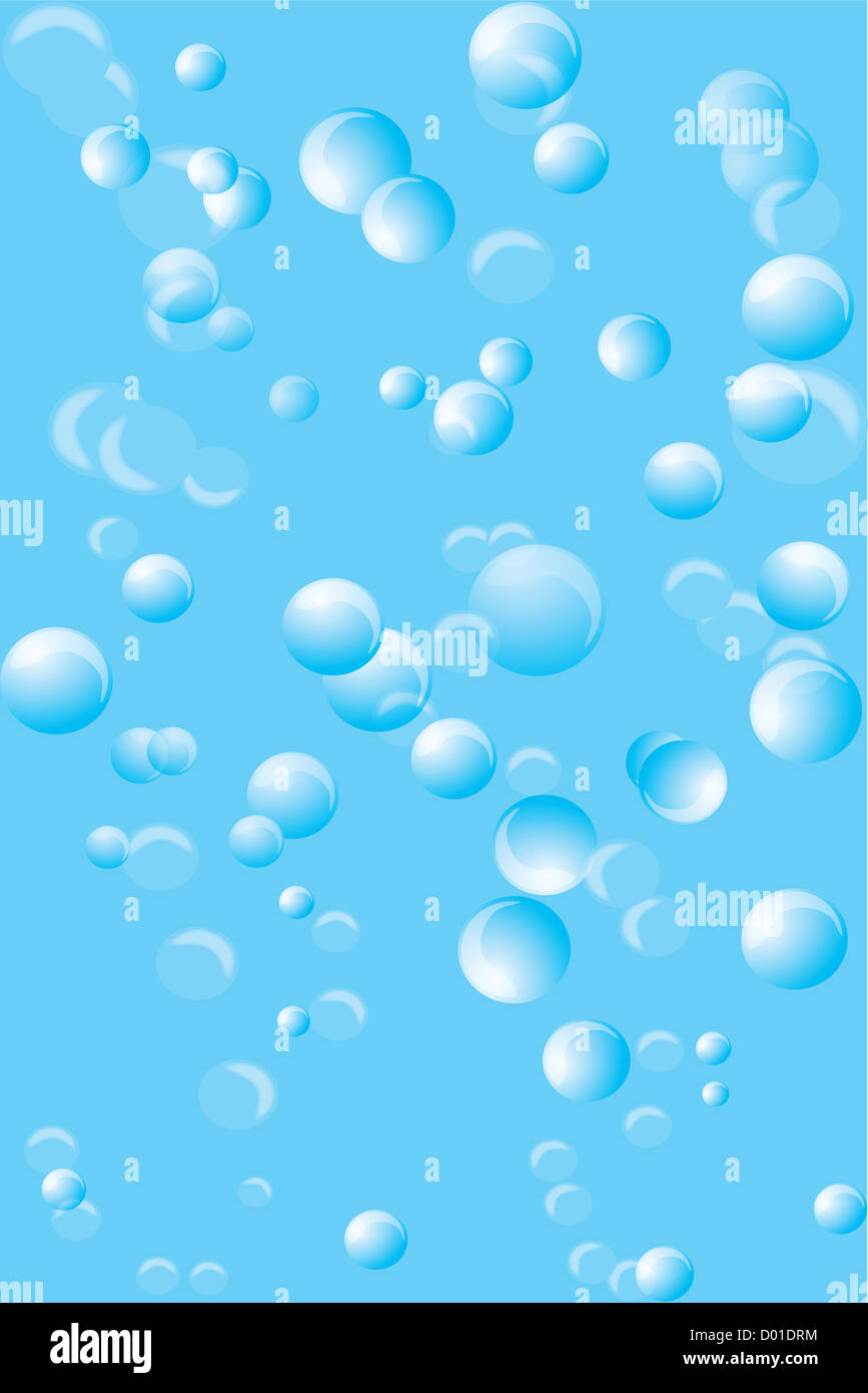 blue water background with bubbles Stock Photo
