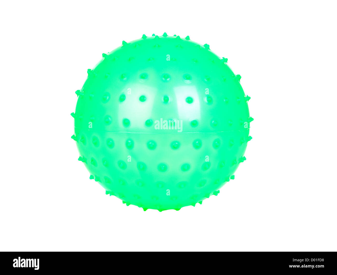 Green ball with spikes isolated on a over white background Stock Photo