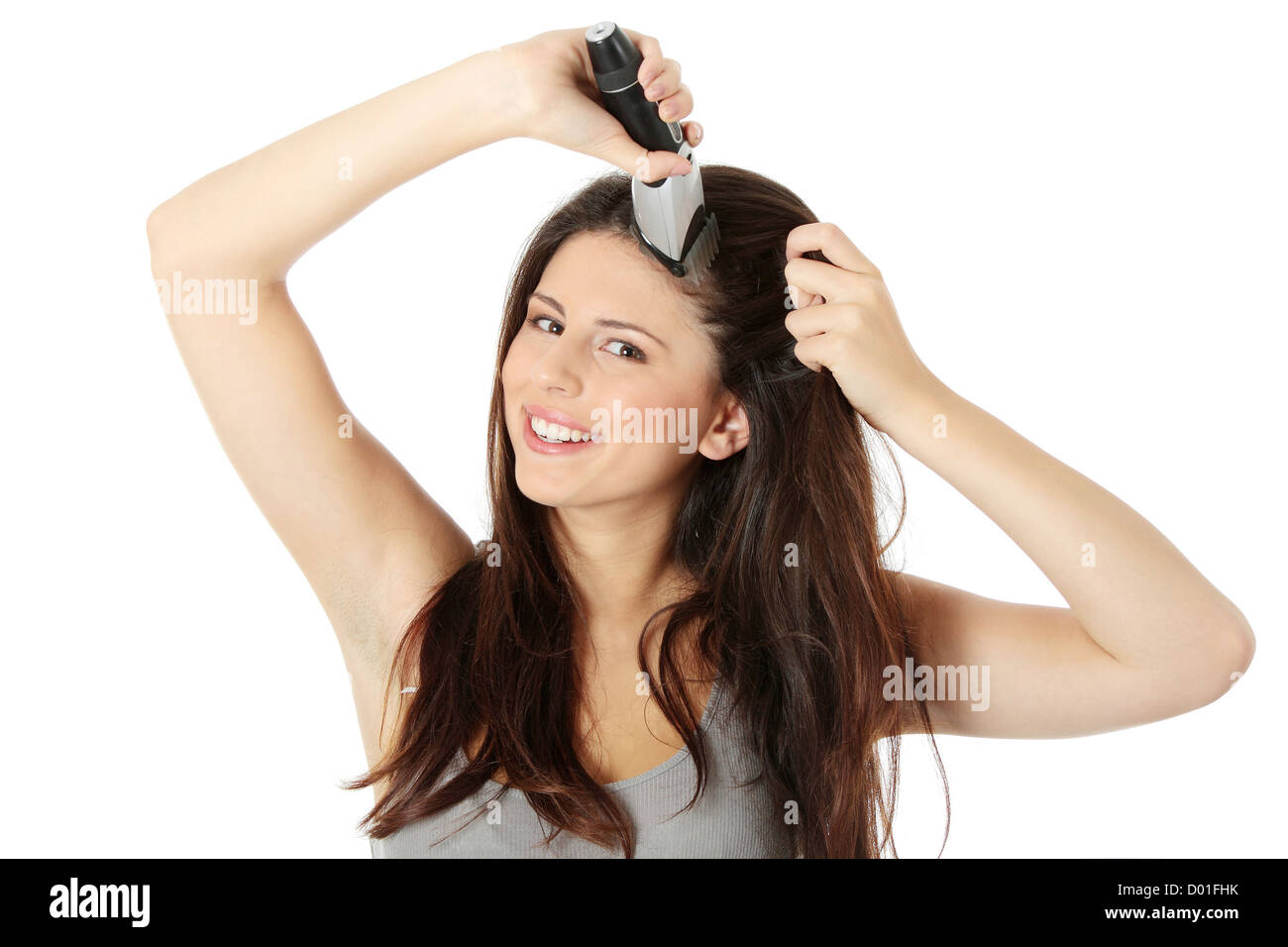 cutting girls hair with clippers