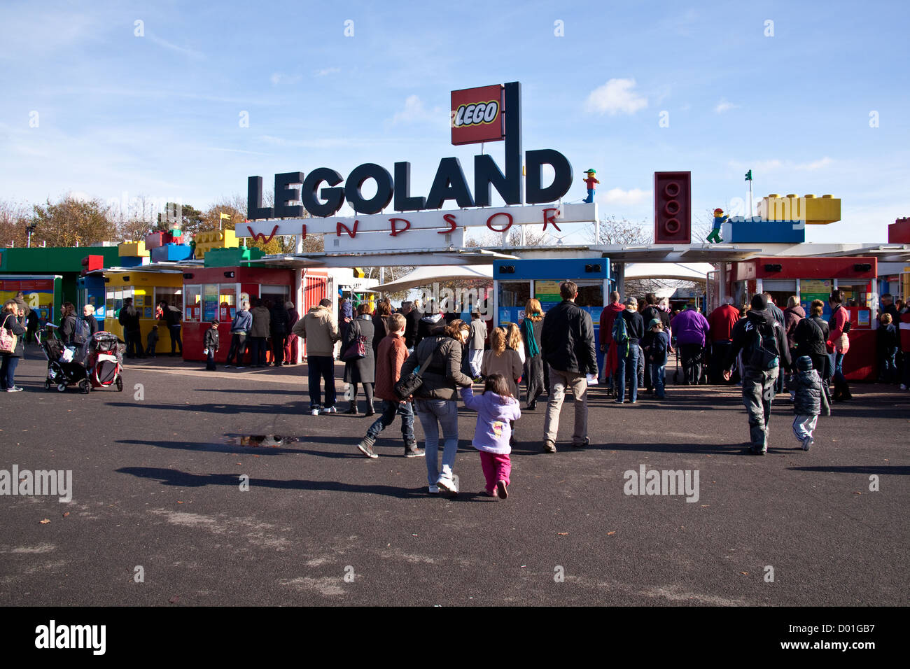 Entrance gates to Legoland theme park, Windsor, England, United Kingdom
