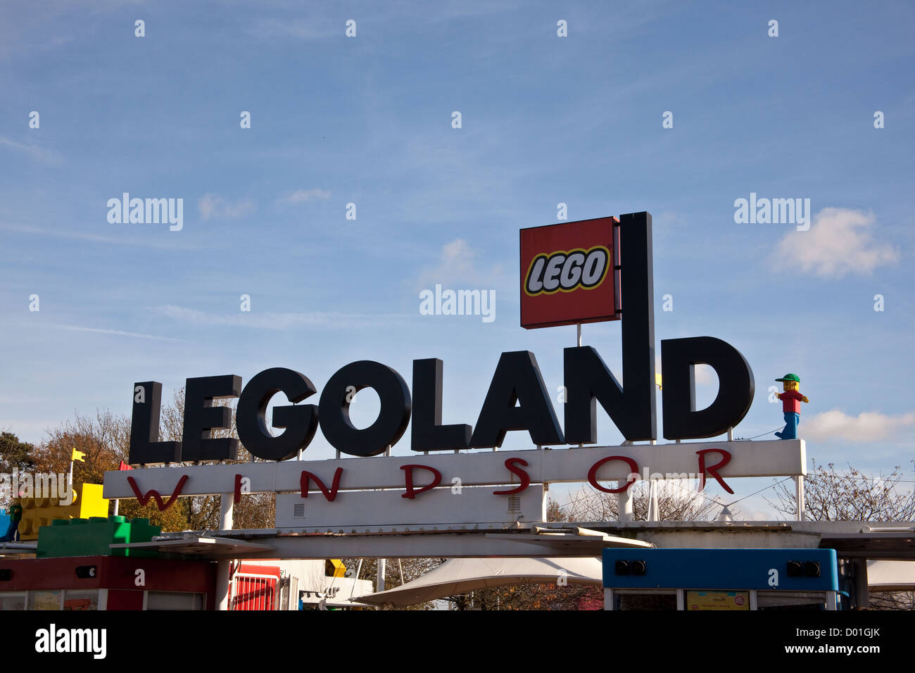 Entrance gates to Legoland theme park, Windsor, England, United Kingdom ...