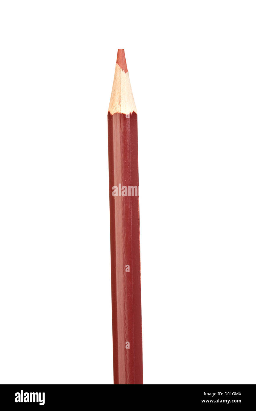 Brown pencil vertically isolated on white background Stock Photo - Alamy