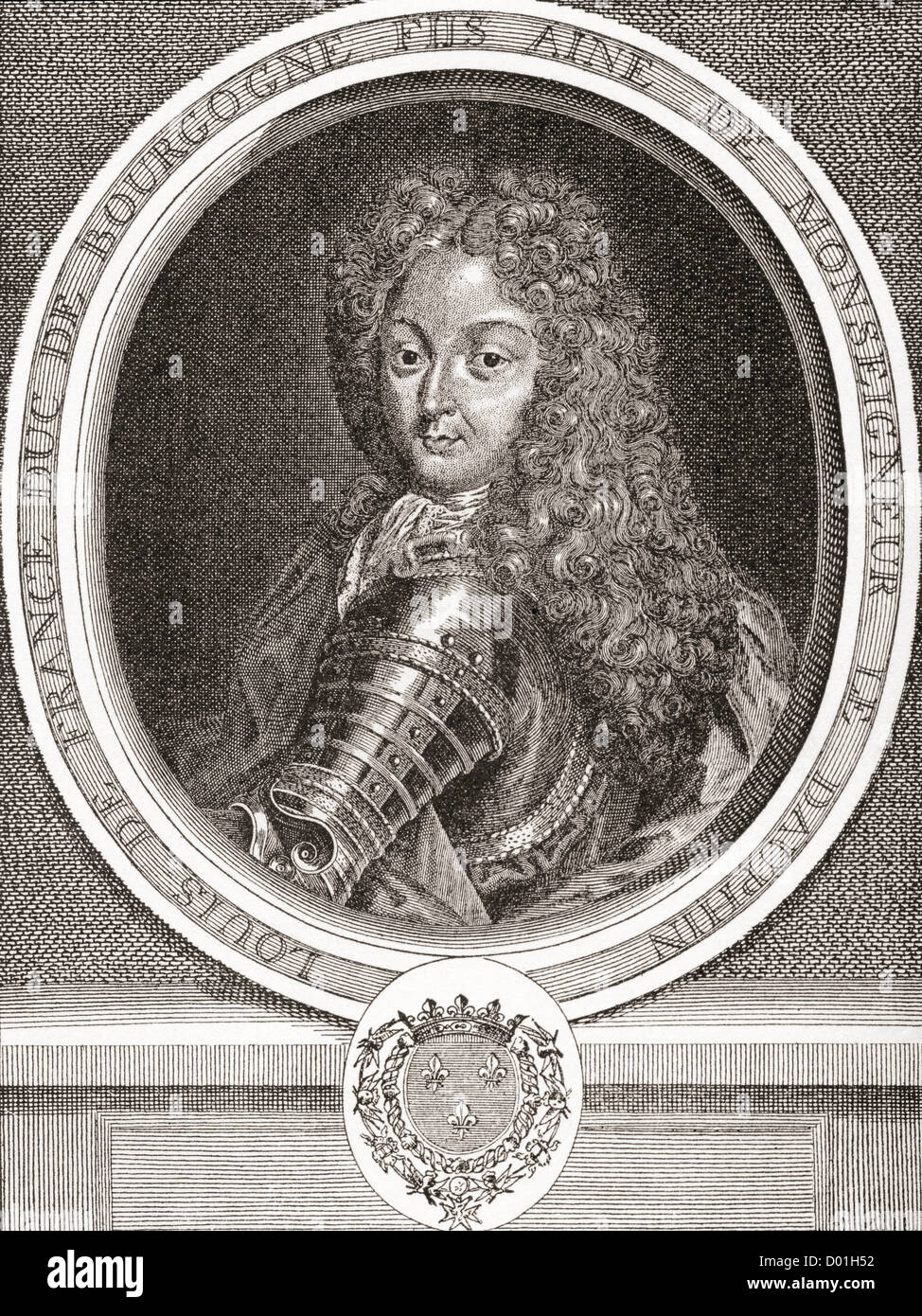 Louis de France, Son of France, Duke of Burgundy, 1682 –1712. Eldest son of Louis, Dauphin of France, known as Le Petit Dauphin. Stock Photo