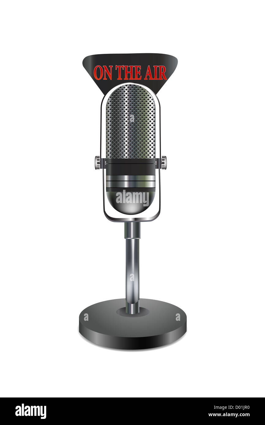 illustration of mike on isolated background Stock Photo - Alamy