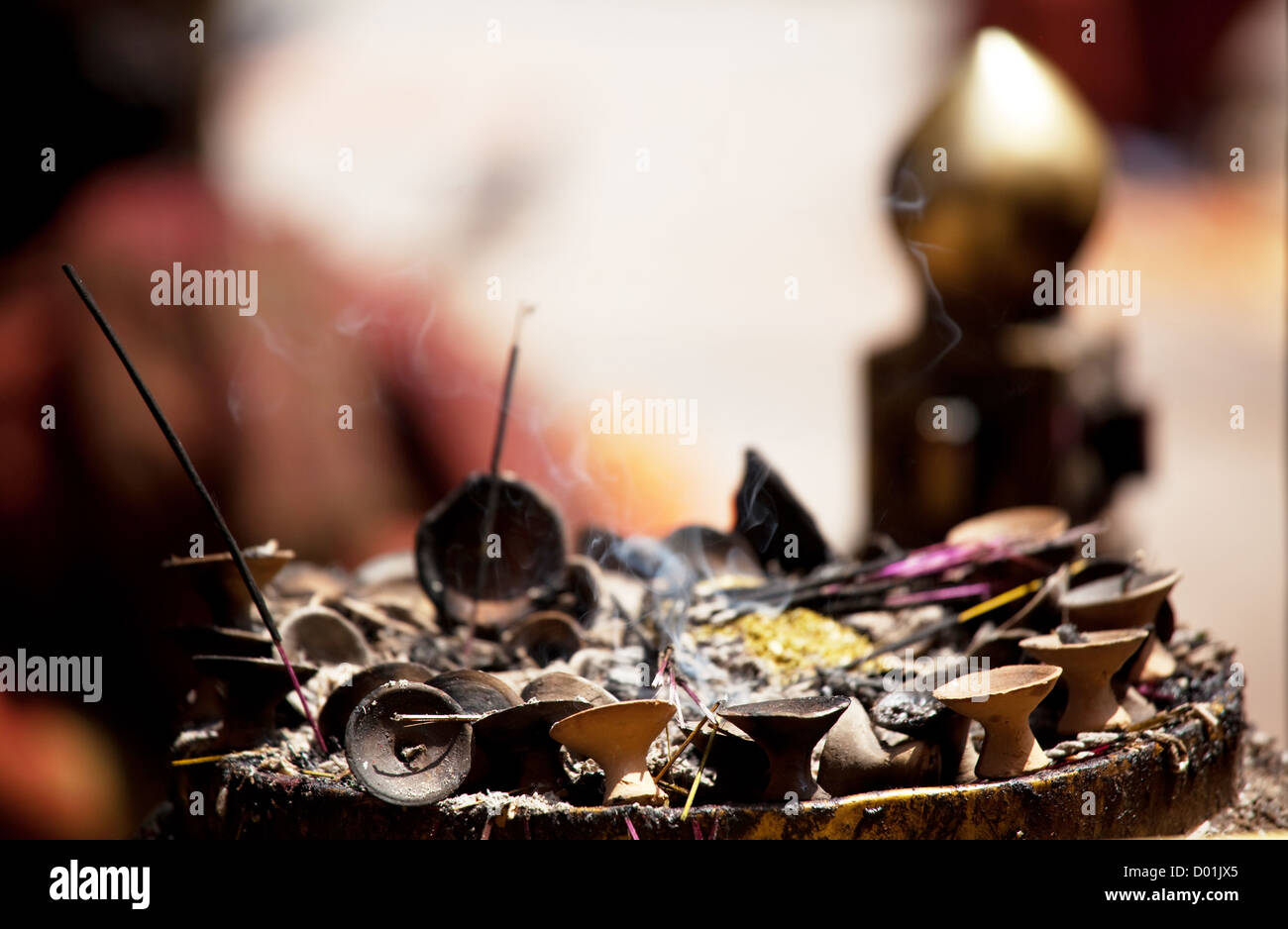 incense in buddhist temple Stock Photo Alamy