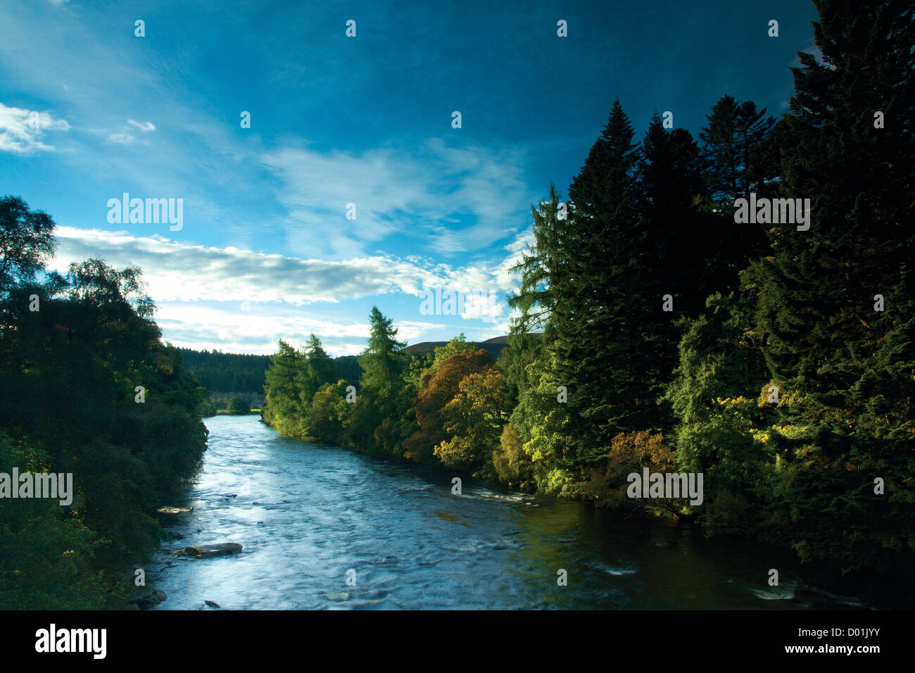 The River Dee from Balmoral, Aberdeenshire Stock Photo