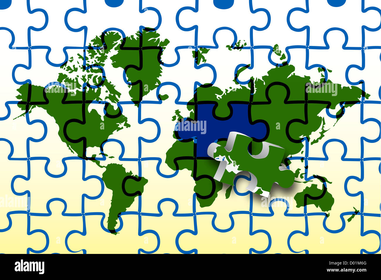 illustration of global map on white background Stock Photo