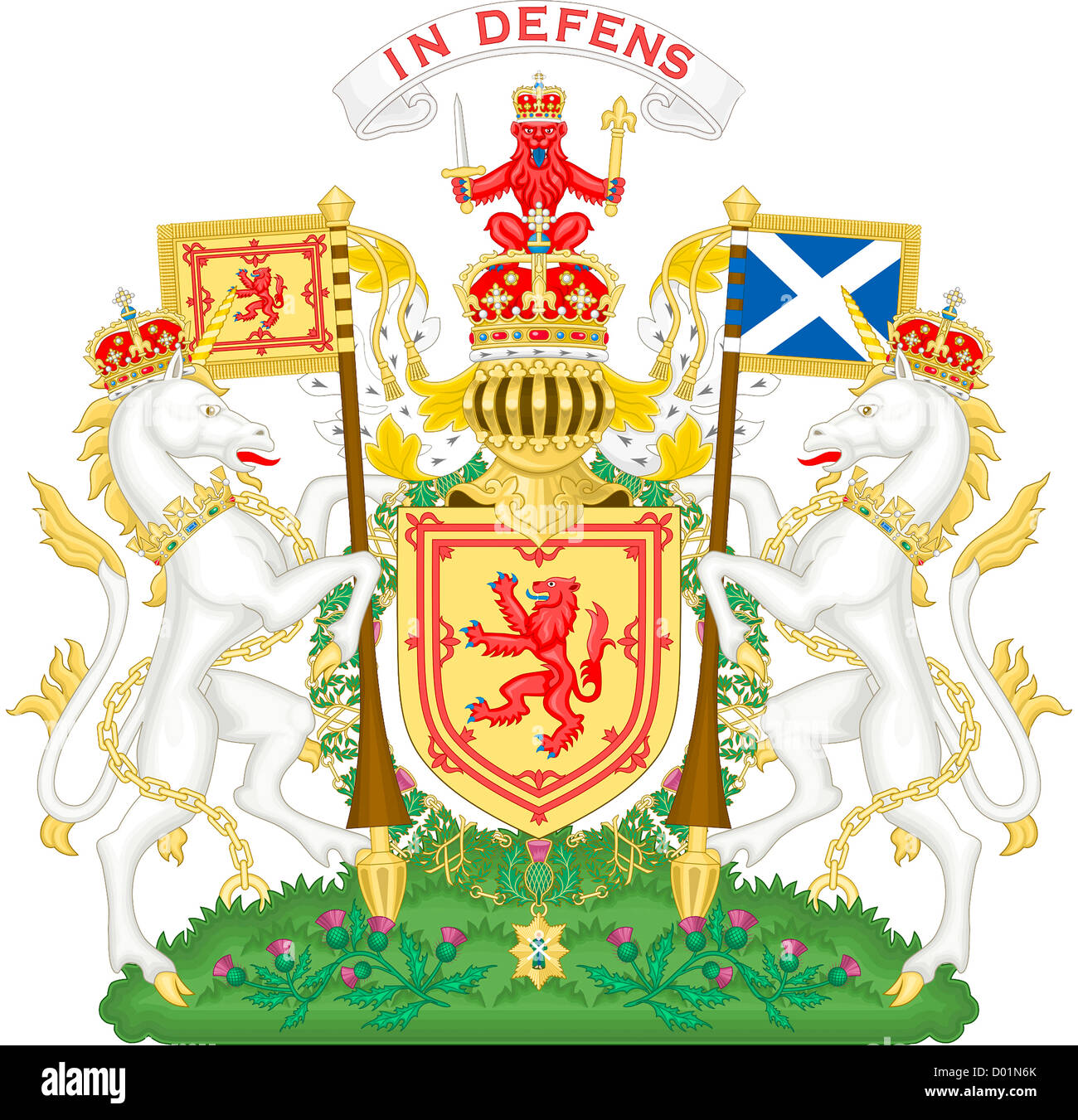 Royal Coat of arms of the Kingdom of Scotland. Stock Photo