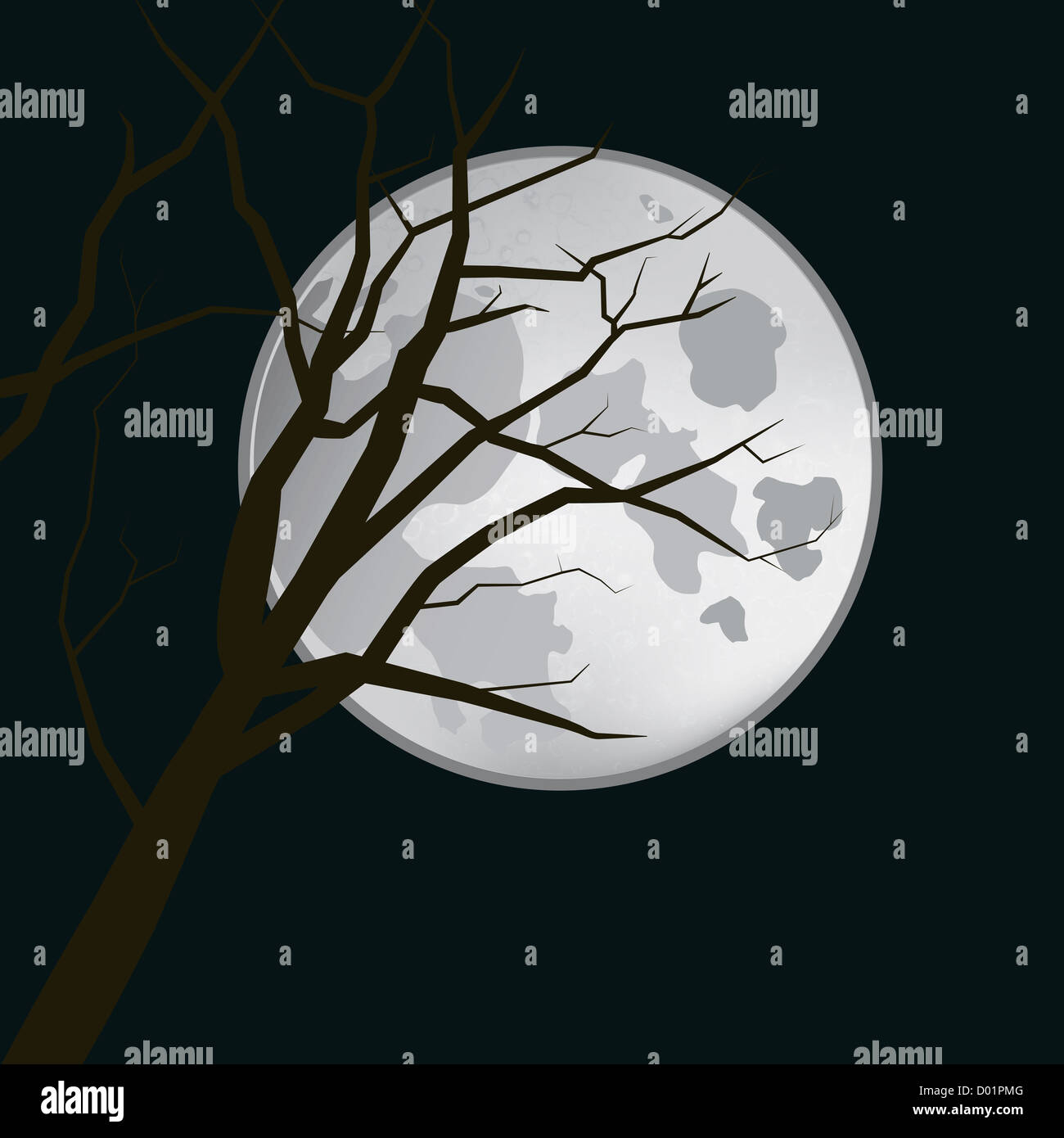 Tree in front of a full moon hi-res stock photography and images - Alamy