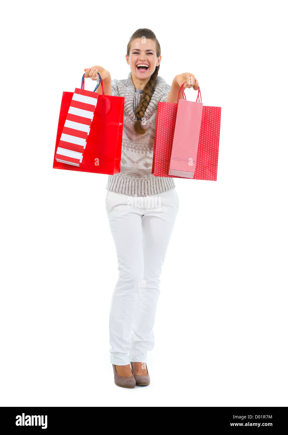 Happy glad young woman Cut Out Stock Images & Pictures - Alamy