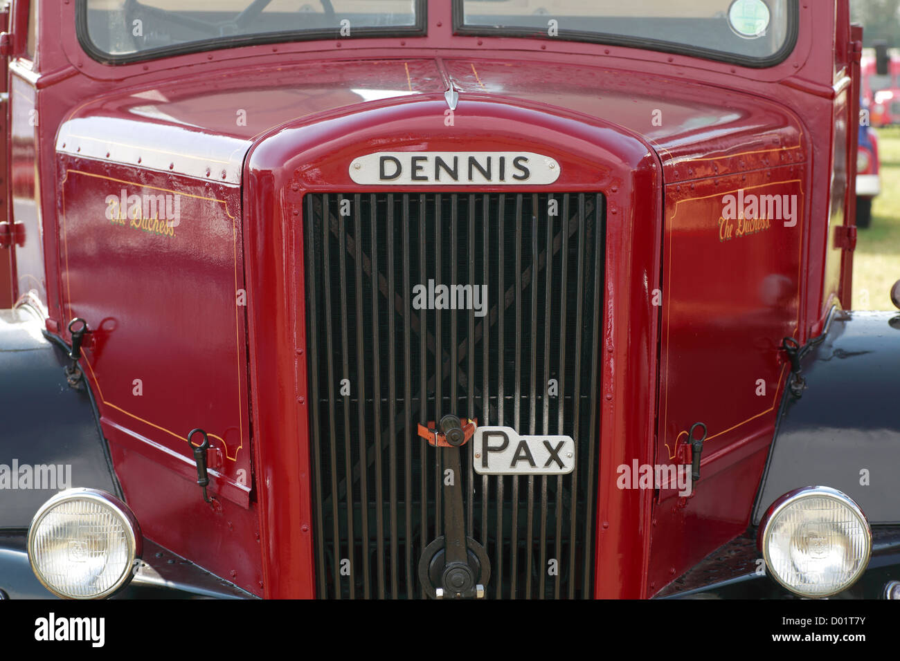 Front Radiator of traditional old Lorry Truck, Dennis Pax Stock Photo