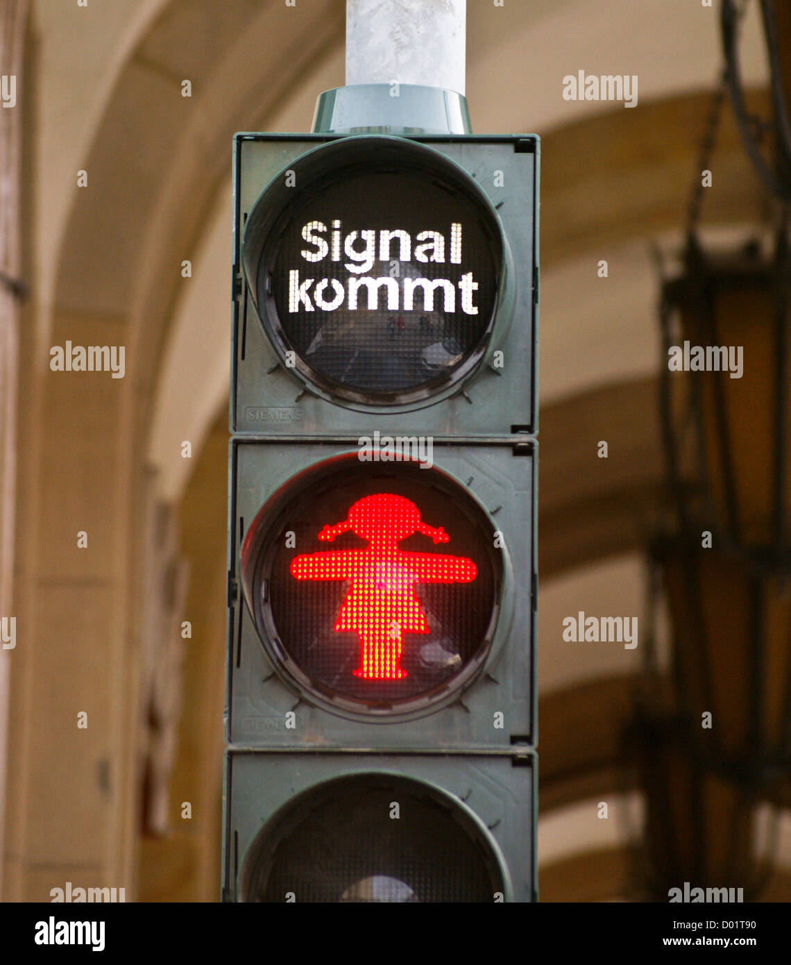 Ampelfrau  traffic light girl, Dresden, Sachsen, Saxony, Germany Stock Photo