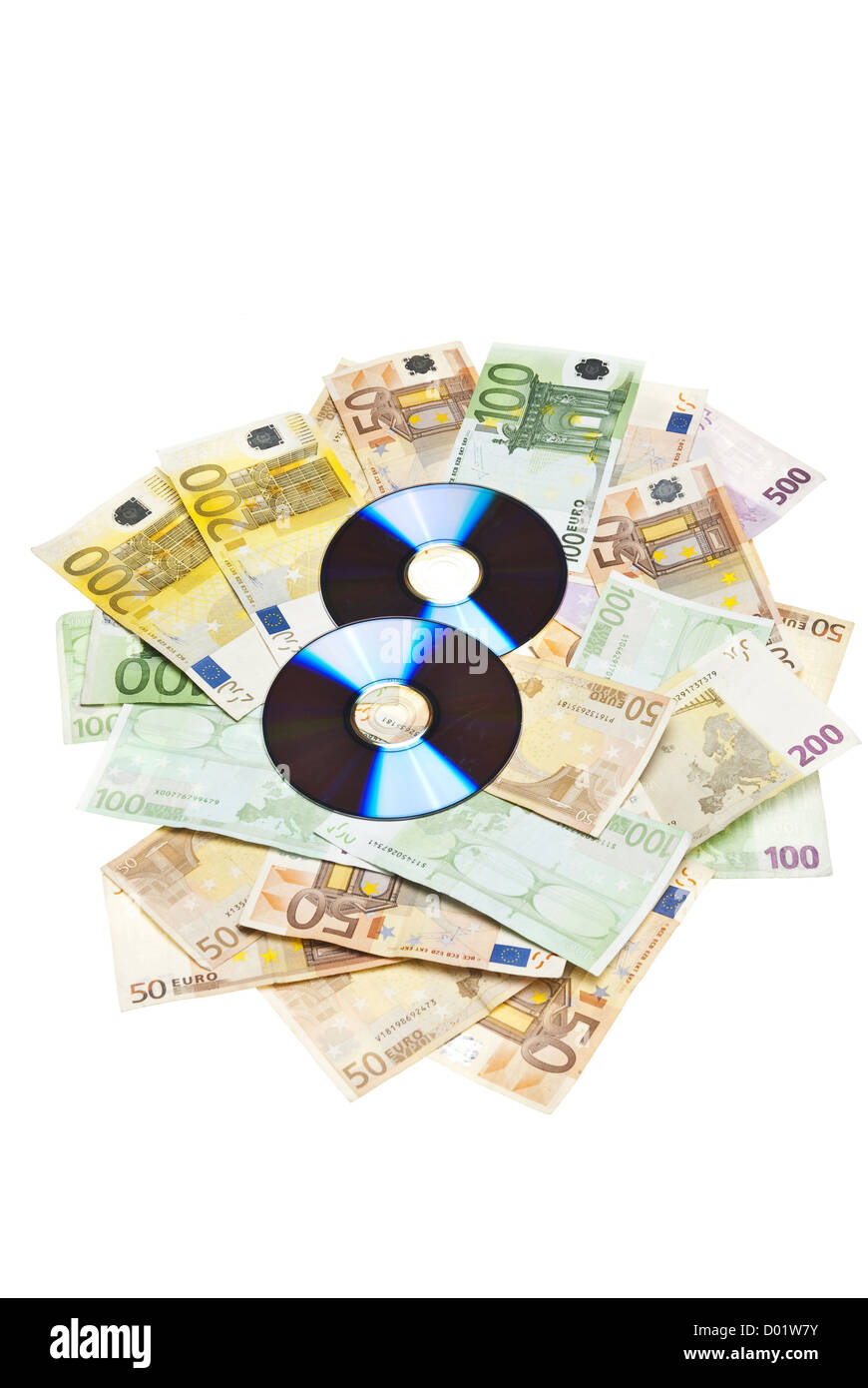 Compact Disks with euros Stock Photo - Alamy