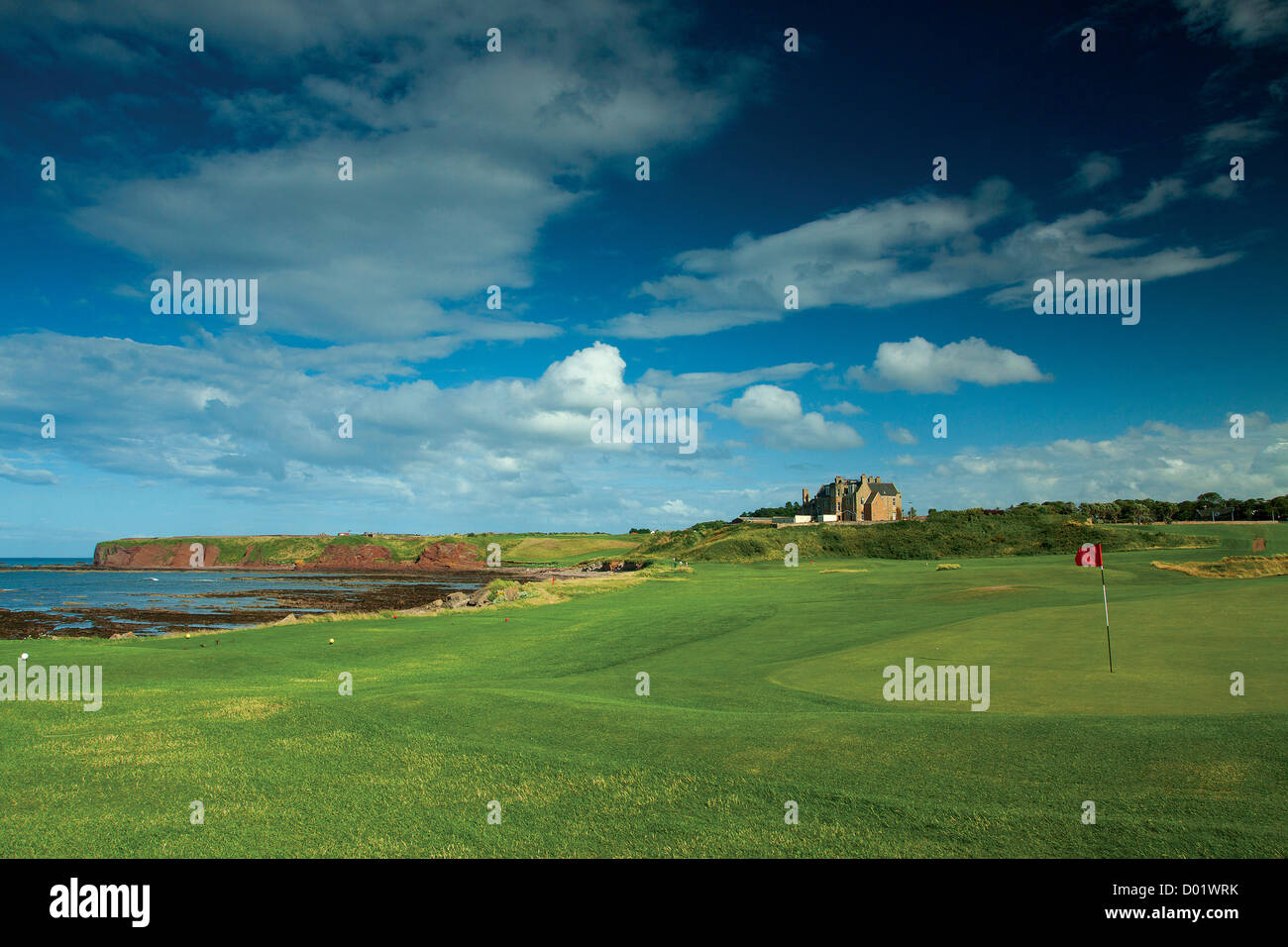 Winterfield Golf Course, Bass Rock and the John Muir Way, Dunbar, East Lothian Stock Photo
