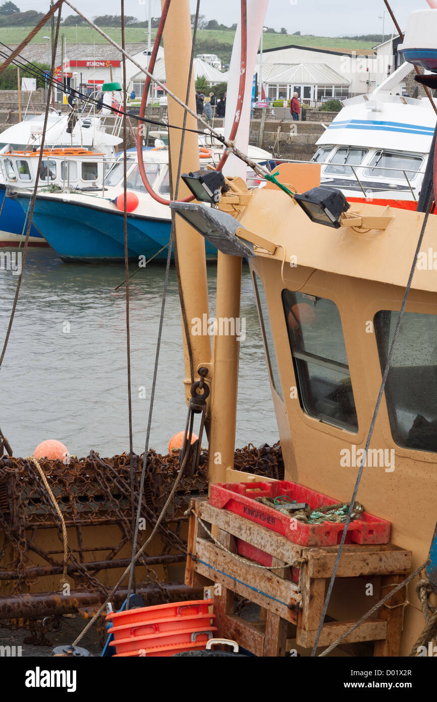 Trawler sheltered in Harbour Stock Photo