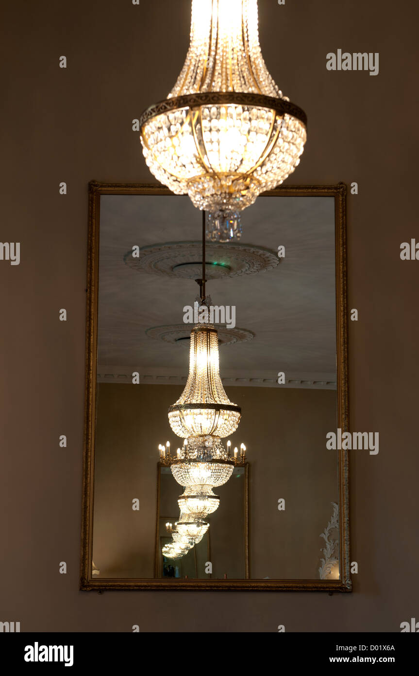 Chandeliers in the Town Hall, Stratford-upon-Avon, UK Stock Photo