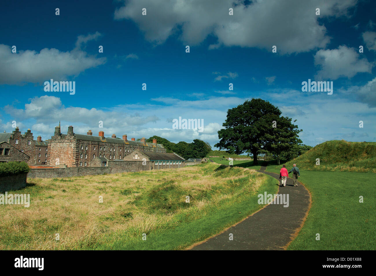 The historic Town Walls of Berwick-upon-Tweed and The Barracks, Northumberland Stock Photo