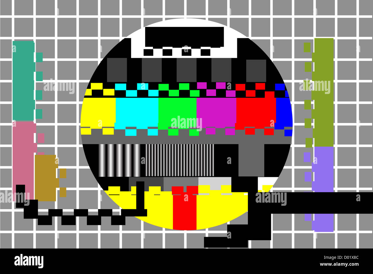 illustration of television color test pattern Stock Photo