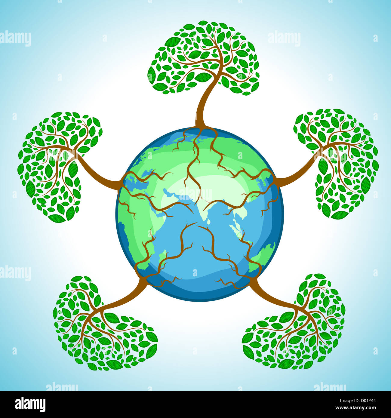 illustration of tree in globe Stock Photo - Alamy