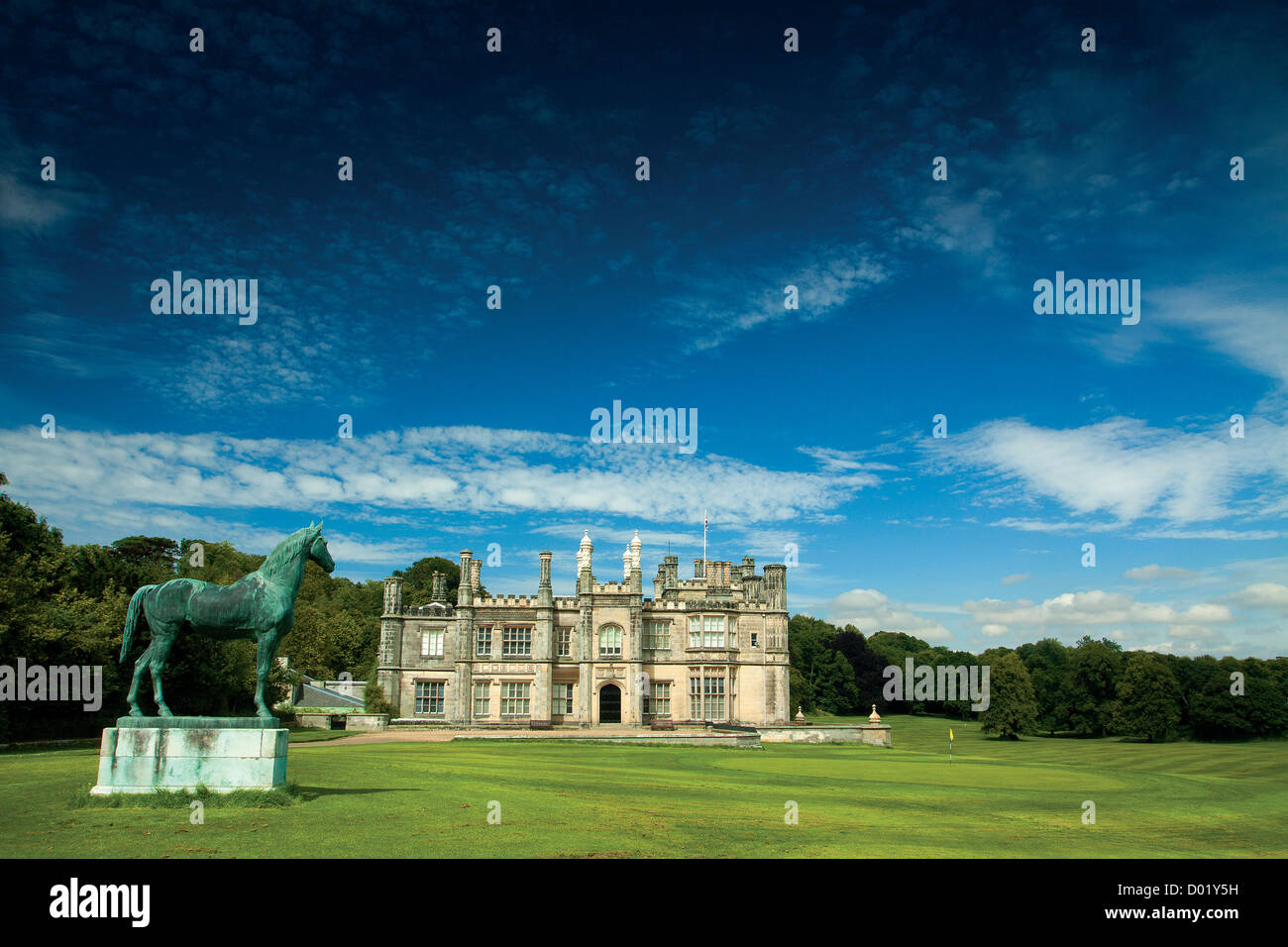 The historic Dalmeny House and Dalmeny Estate, home of the Earl of Rosebery, Lothian Stock Photo