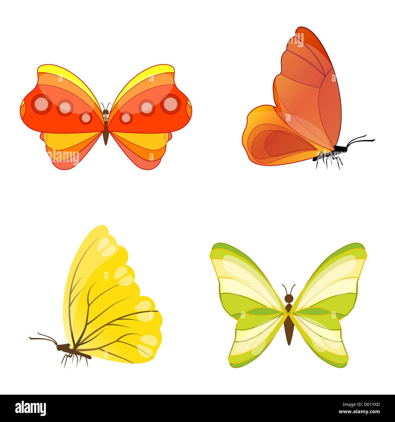 illustration of colorful butterfly on white background Stock Photo - Alamy