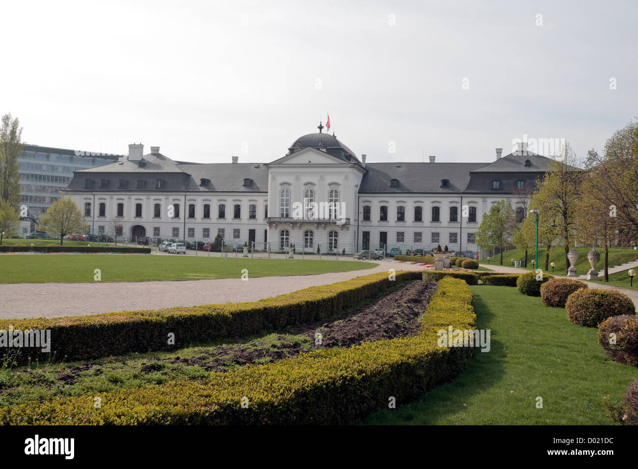 The rear garden of the Garden Palace of Count Grassalkovich or the Presidential Palace in Bratislava, Slovakia. Stock Photo